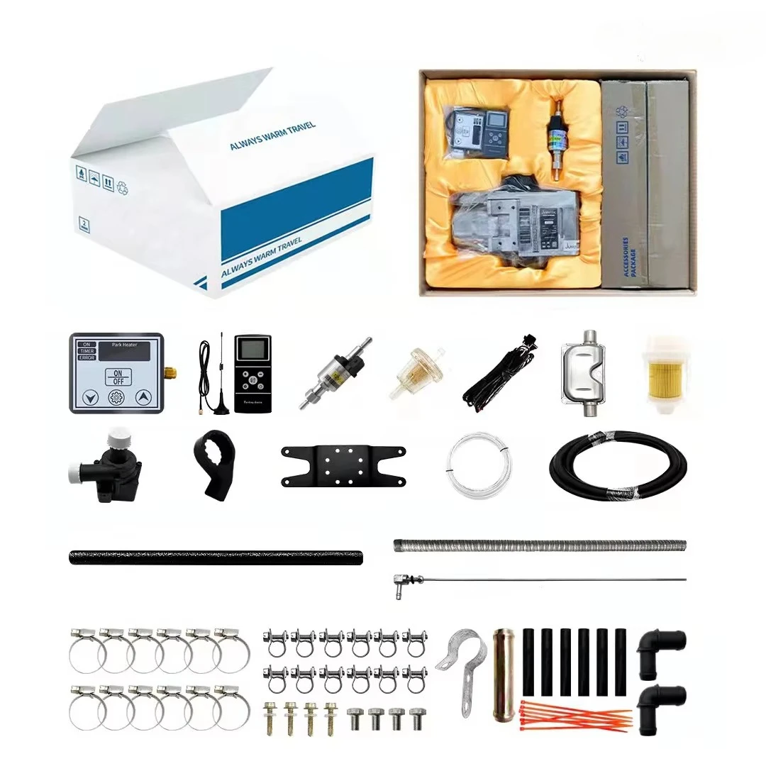Diesel Water Heater Remote Control 12V 5KW Water Heating Car Parking Heater Liquid Heater Similar to Webasto
