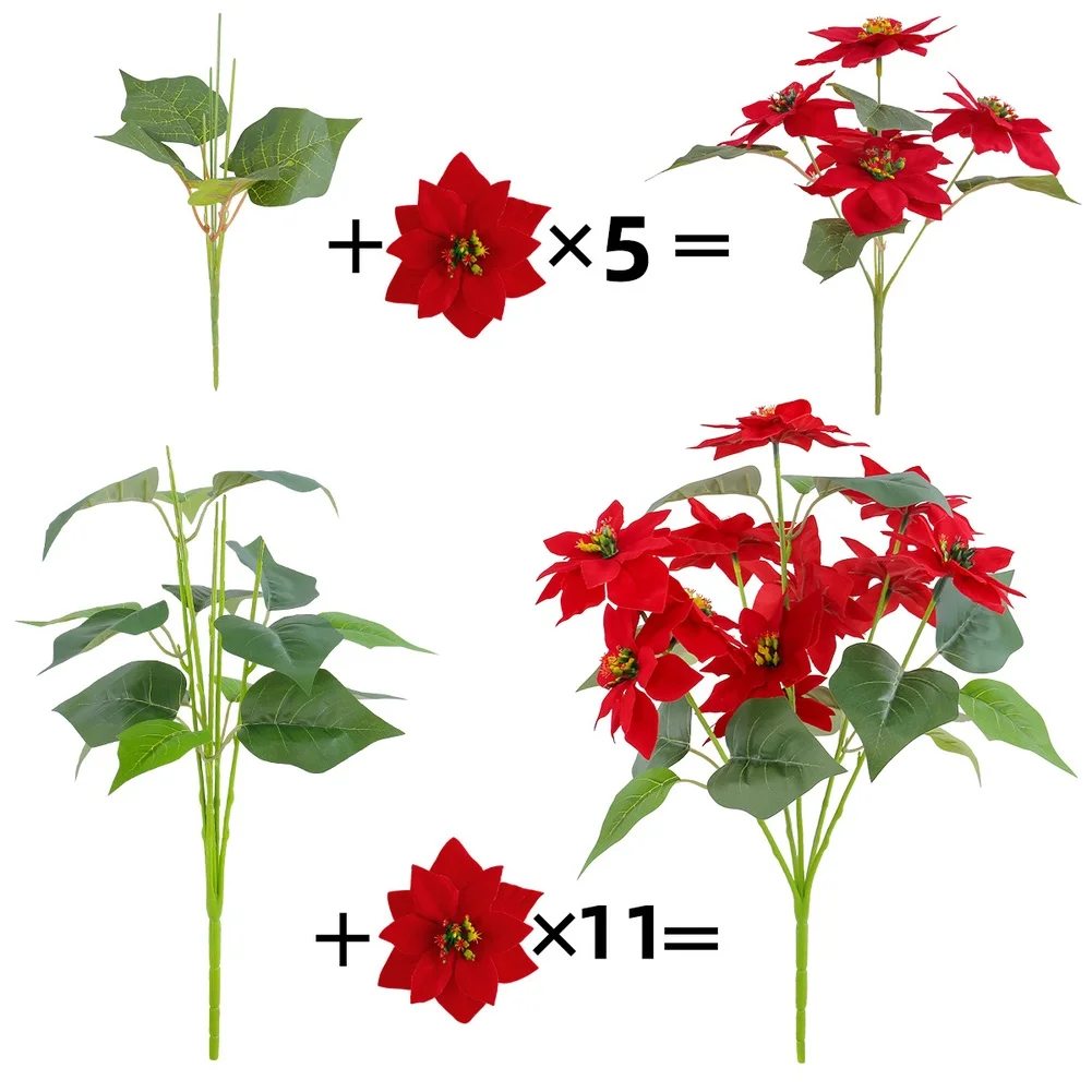 Configuración festiva como se muestra ramo de flores artificiales arreglo de flores artificiales para el hogar ramo de flores ramo rojo vibrante