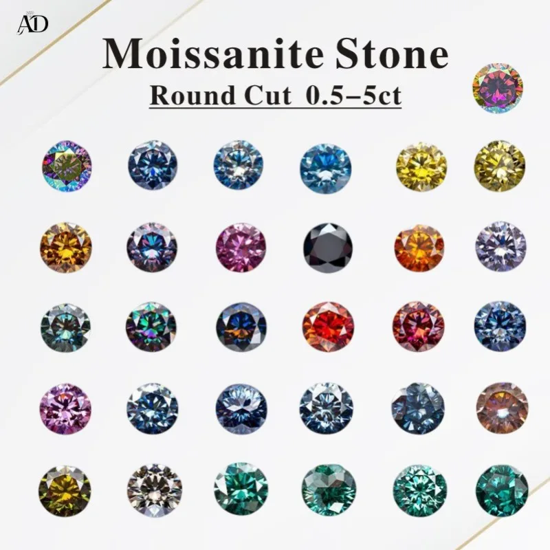 

Moissanite Stone Round Cut VVS1 Combination chain with GRA Certificate Charms for Advanced Jewelry Making Materials