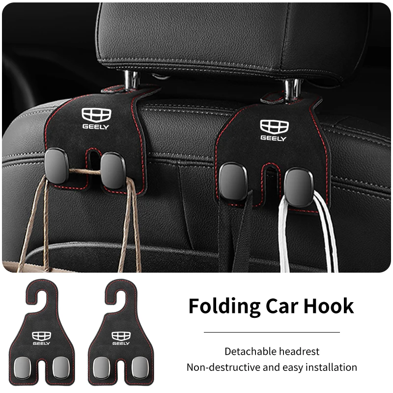 2 في 1 خطاف السيارة المقعد الخلفي الخلفي حامل خطاف تخزين اكسسوارات السيارات الداخلية لجيلي أطلس SUV Boyue Borui Coolray Emgrand NL3 #2