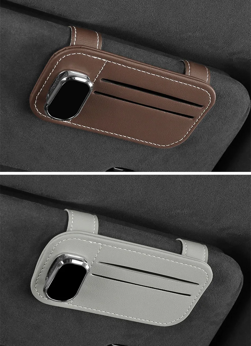 Auto Sonnenblende Organizer Tragbare Auto Brillen Halter Zubehör Sonnenbrille Clip Karten Halter Anti-scratch Multifunktions Clip – Detail 8