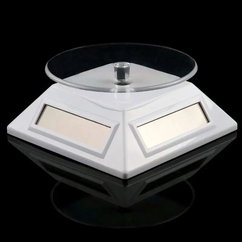 White Solar/Battery Powered Rotating Stand Product Display Art Jewellery Exhibition Photography