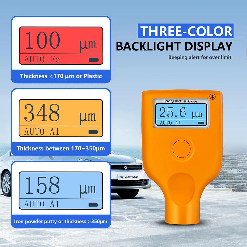 

LS236 Magnetic Car Paint Film Inspection Coating Thickness Gauge Tester Meter Mesurement Instruments Measuring Device