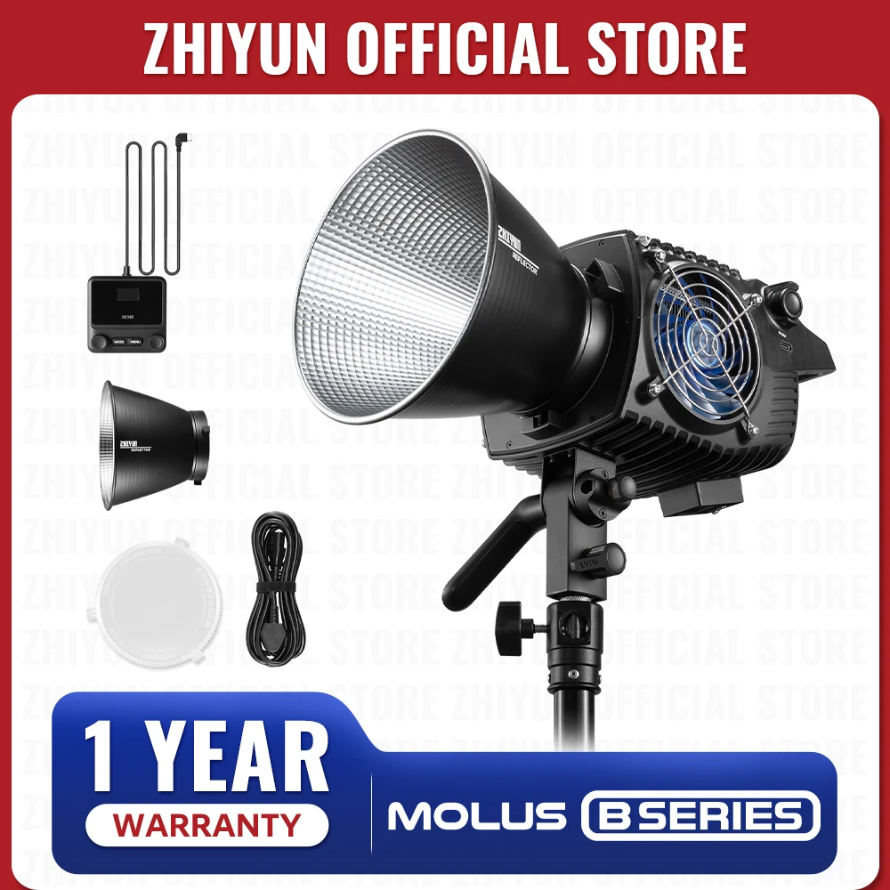 ZHIYUN Official MOLUS B Series COB Light Bi-Color Video Lights Bluetooth Control Photography Lighting B100 B200 B300 B500