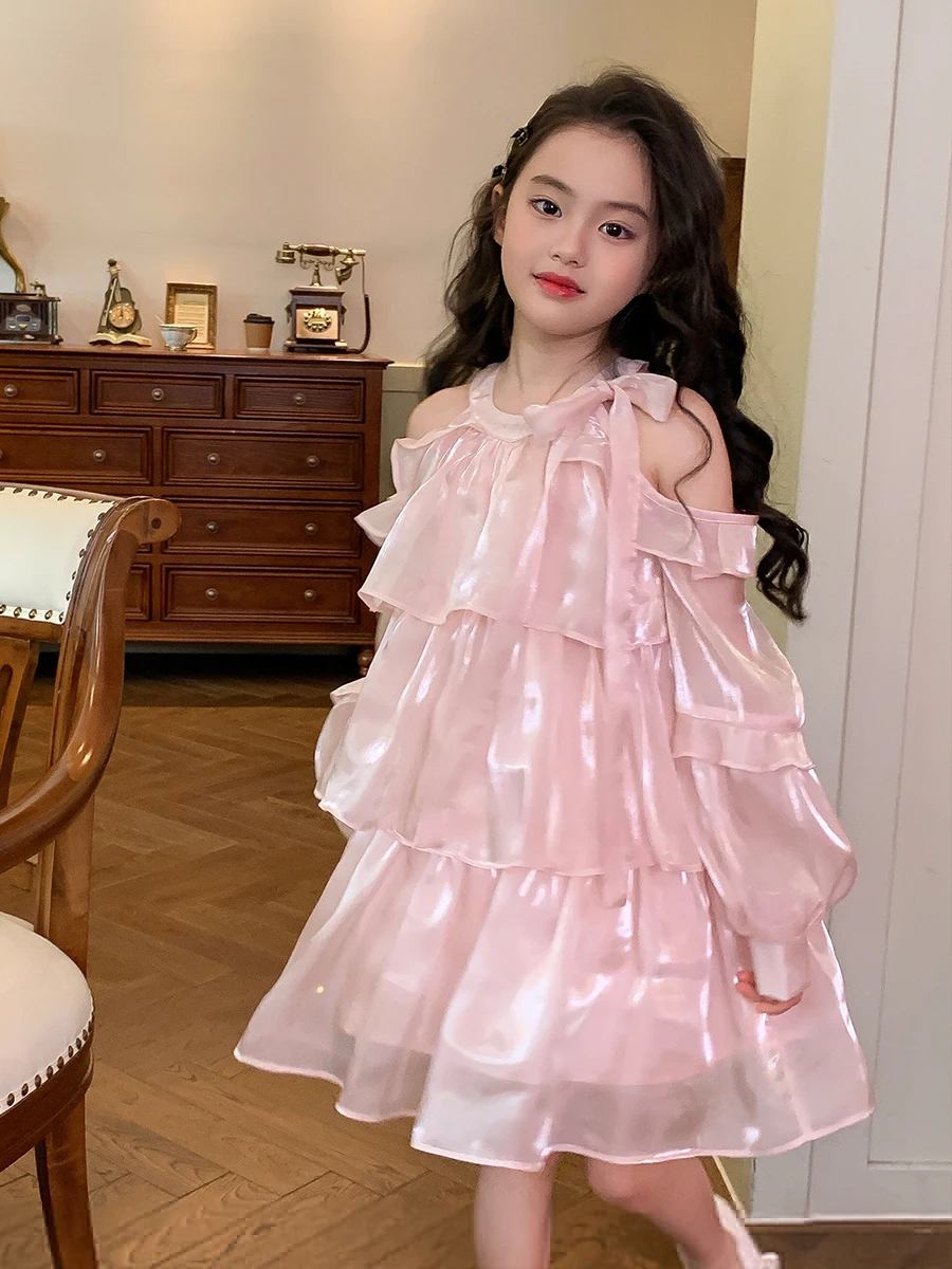 

Princ Sle Birthday Girl's Dr Pink Tulle Hanging Ne Design Детская юбка-тортик Длинная летняя цветная юбка све