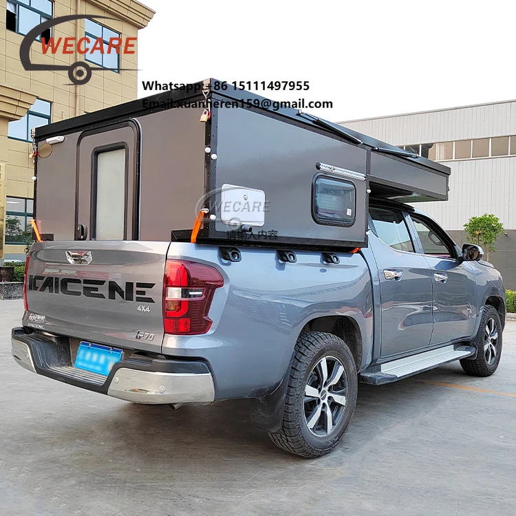 Wecare Luxury Off Road 4x4 Camper Truck Slide in Pick up Expedition Flatbed Truck Camper for Pickup