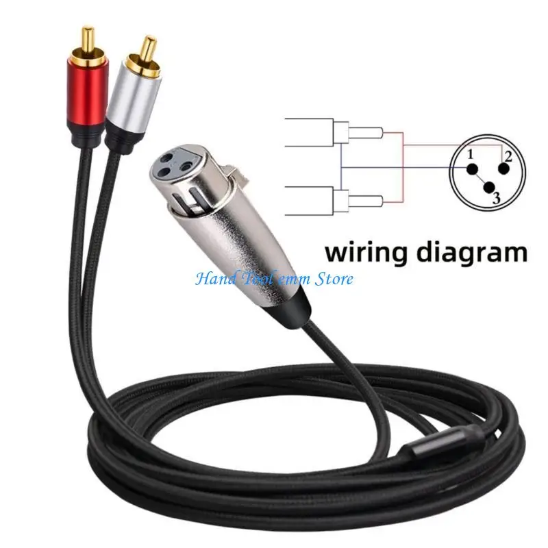 

H37F Quality XLRR to 2RCA Audios Cable for Mixer Amplifiers Connection Mics Cable
