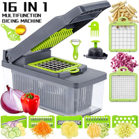 Vegetable Chopper Veggie Chopp 14/15 in 1 Food Chopper Kitchen Gadgets Slicer Dicer Cutter Carrot Garlic Chopper with Container