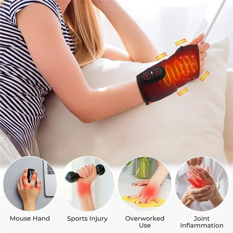 แผ่นประคบร้อนไร้สาย BAAO-1 คู่ 3 ระดับความร้อน สำหรับมือ ข้อมือ ข้อศอก บรรเทาอาการปวดจากโรคข้ออักเสบ การพิมพ์ และการเล่นเกม