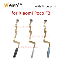 WAMY New Fingerprint Home Sensor Flex Cable for Xiaomi Poco F3 Menu Key Touch ID Sensor With Power Button