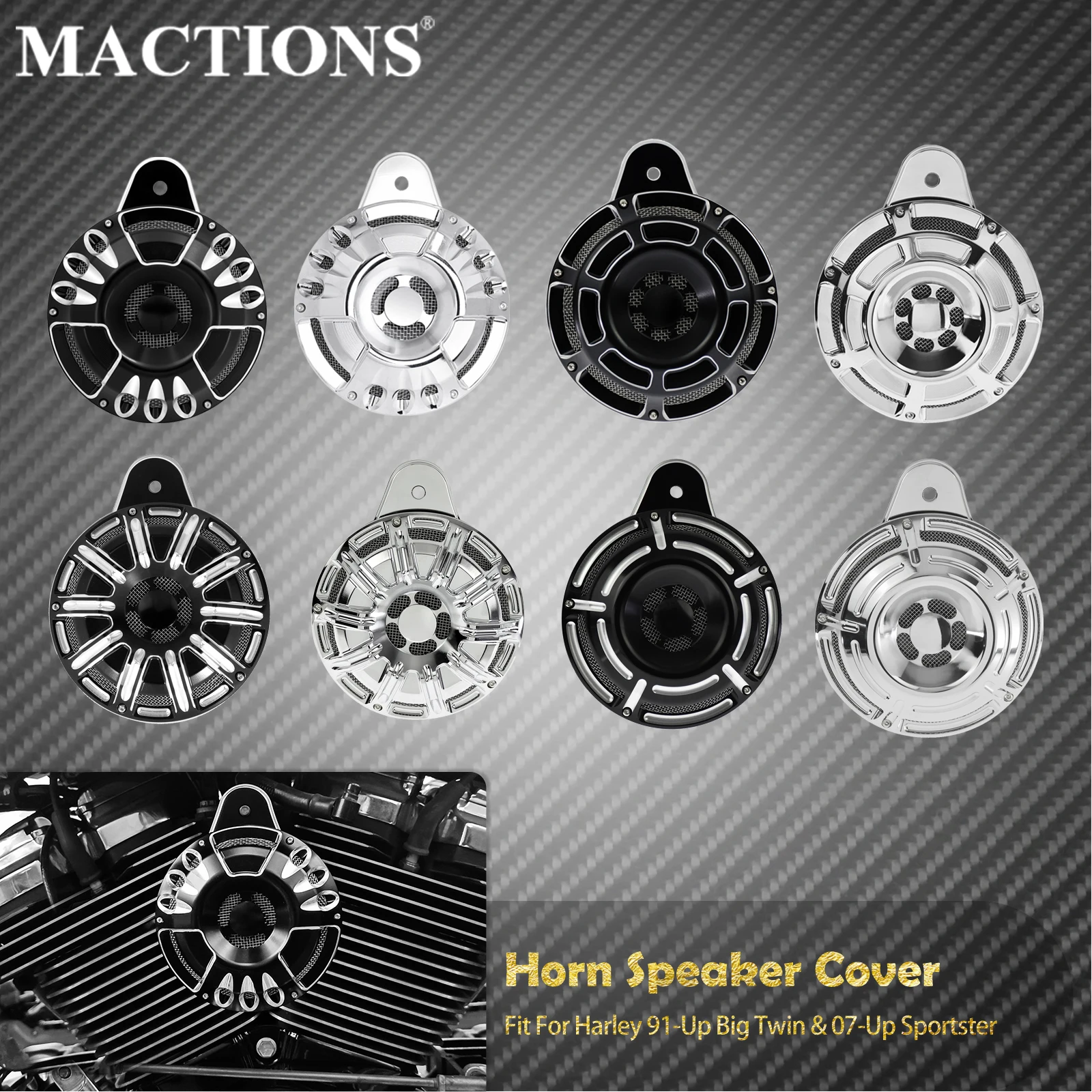 Motorcycle Horn Speaker Cover Horns Assembly For Harley Touring Big Twin Cam Electra Glide 91-Up Sportster XL 1200  883 2007-Up