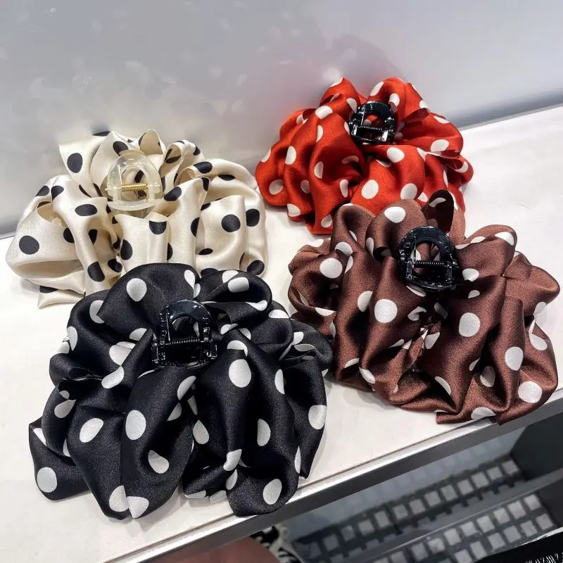 

Fashion Colored Dot Bow Hair Clip Elegant Headwear for Girls Hairpin Simple Barrette Women Korean Trendy Hair Accessories