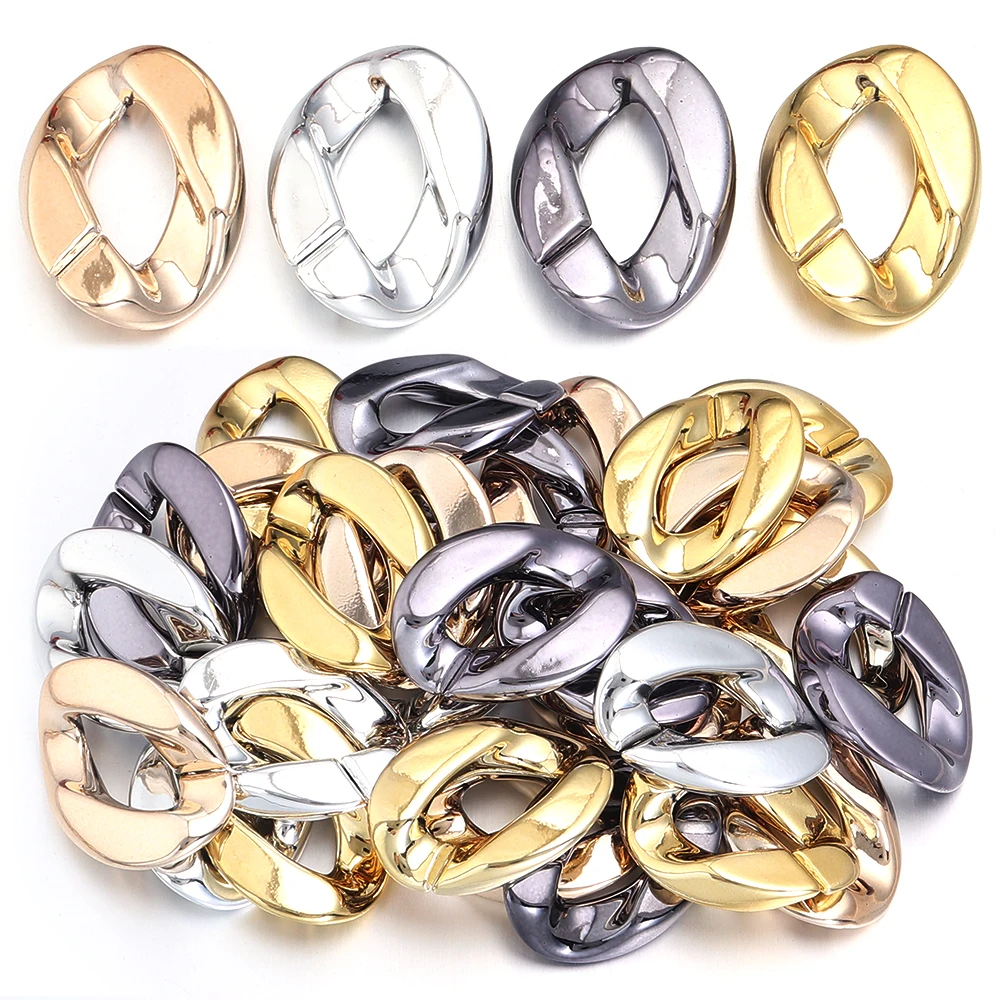 10 قطعة/الوحدة الاكريليك ربط سلسلة المشبك مطلية بالذهب الملتوية المفتوحة مشبك الخرز موصلات DIY بها بنفسك صنع المجوهرات قلادة سلاسل المفاتيح #3