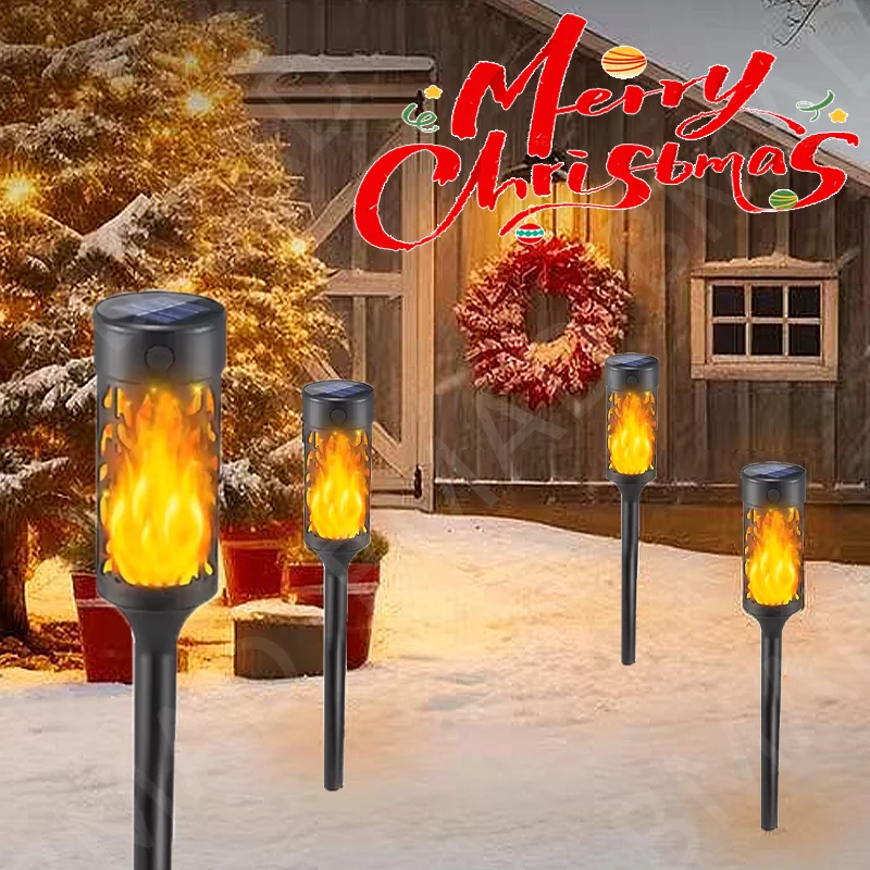 

1/2/4/6PCS Christmas Flame Torch Light Flame Flickering Style Outdoor Party Decoration Lawn Path Yard Patio Floor Landscape Lamp