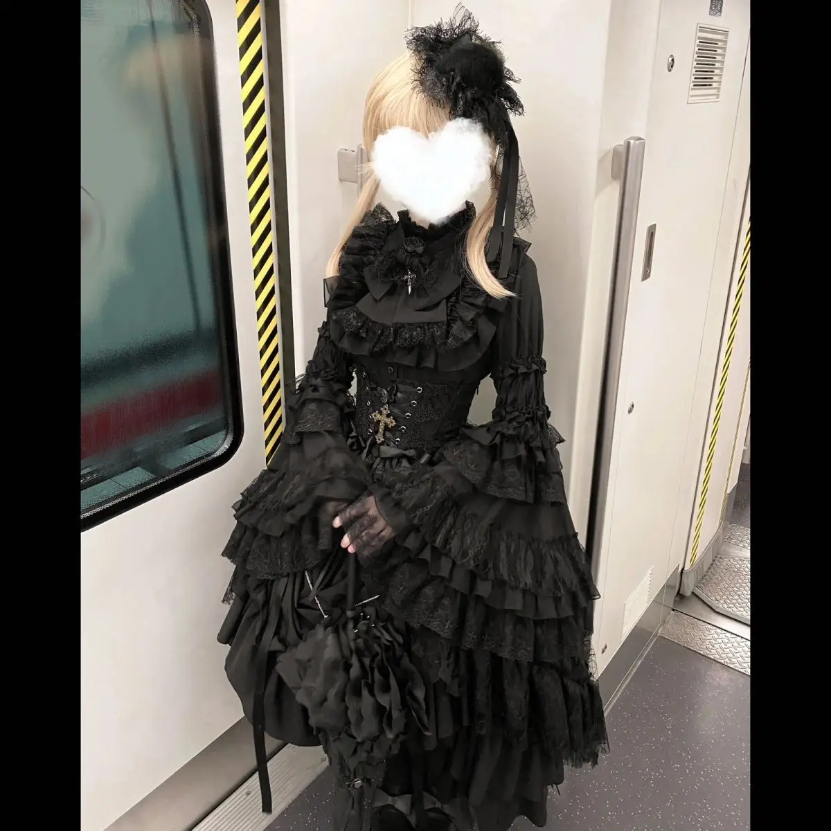 Coalfell [viaje prohibido] manga trompeta estilo gótico cubierta de cintura falda tirando Lolita Retro precioso Coswear