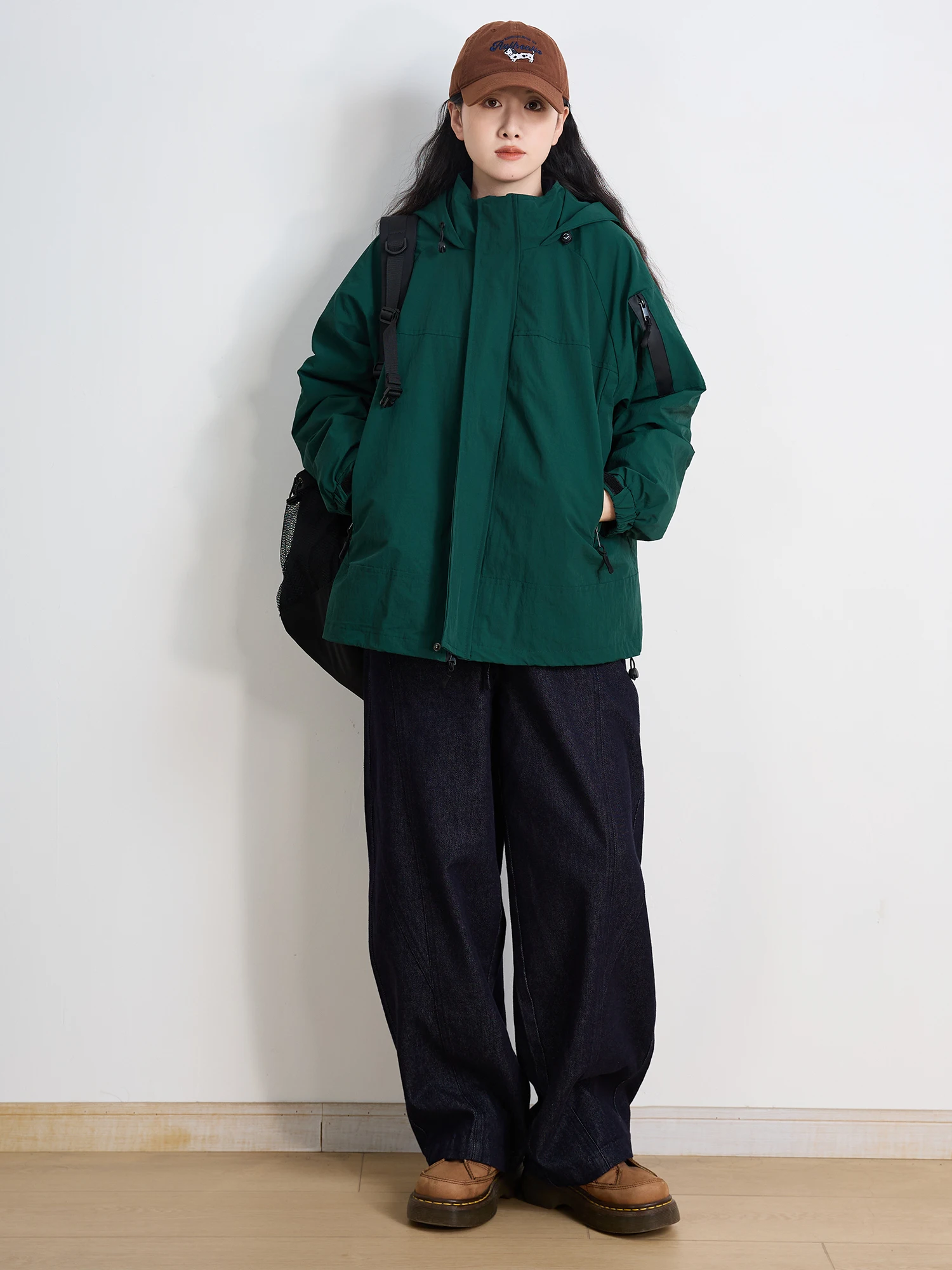 

Thiened футболка-в-одному из хлопка на подкладке, водонепроницаемое уличное зимнее пальто для женщин, повседневная рабочая одежда с капюшоном и застежкой-молнией