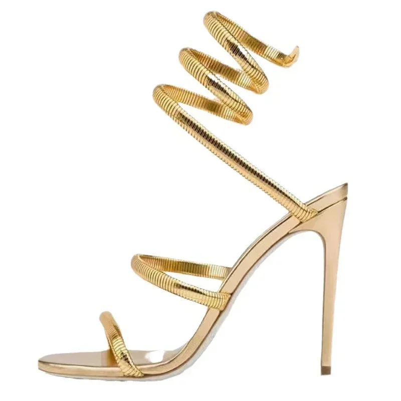 Eilyken Summer Street Style Ankle Strap Open Toe Narrow Band Women Sandals Thin High Heels Stripper Sexy Banquet Shoes image 3
