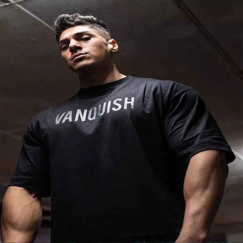 Europe and The United States of Korea Version of The Brothers New Loose Fashion Brand Sports Short-sleeved Men's Fitness Tee