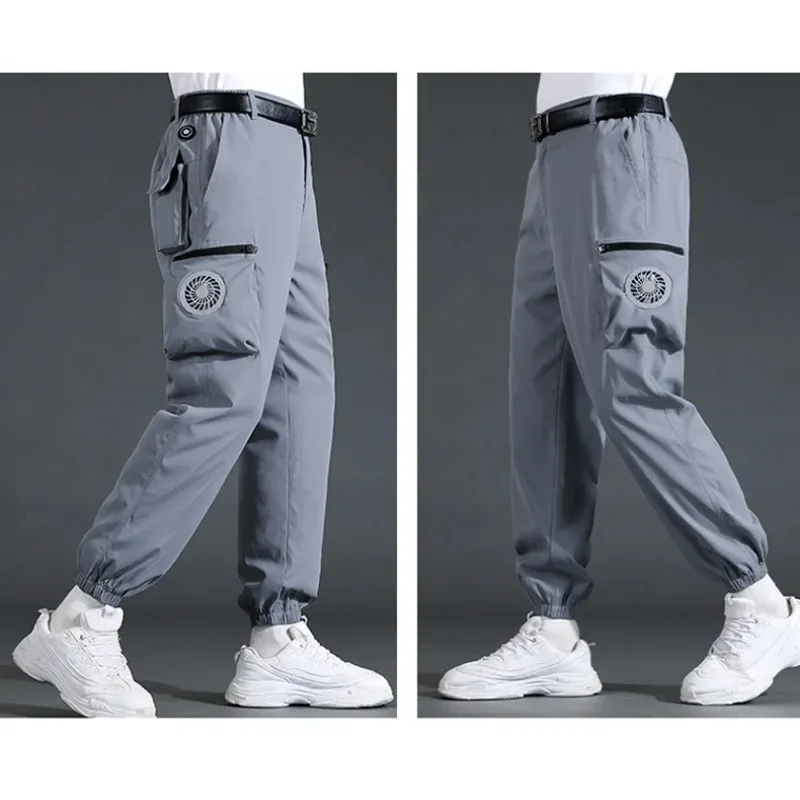 

Fan Pants Cold Fishing Pure Cotton Site Welder Camping Ride Climbing Hiking Sports Fan Suit Air-Conditioning Clothes Fan Cooling