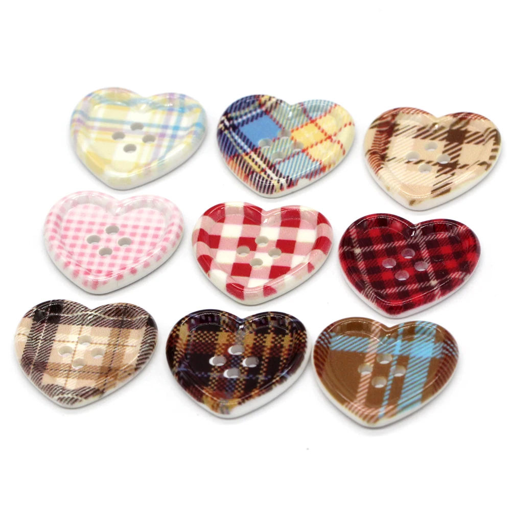 HENGC 10 قطعة 24 مللي متر خمر شكل قلب أزرار بلاستيكية للملابس النساء بدلة معطف البلوزات كبيرة Crafts بها بنفسك الحرف الخياطة اكسسوارات #2
