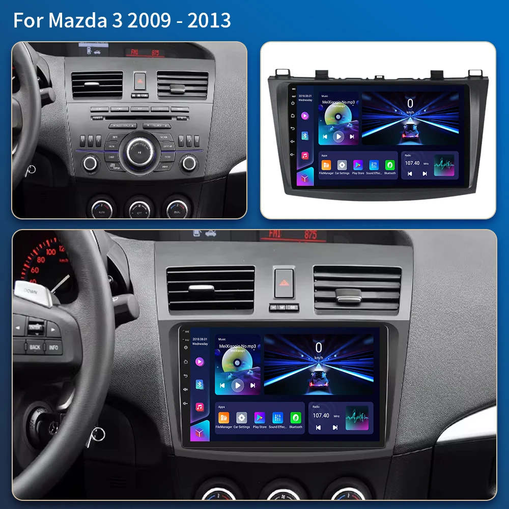 Car Radio Android 16 For Mazda 3 II For Mazda3 BL 2009 - 2013 Multimedia Player Navigation GPS 4G WIFI Touch Screen dvd 2 din