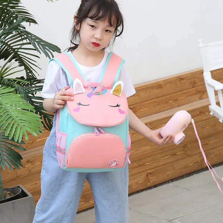 Cute Cartoon Unicorn Backpack For Boys And Girls Dinosaur Children\'s Bag Nylon Fabric Waterproof Knapsack Kawaii Shoulder Bags