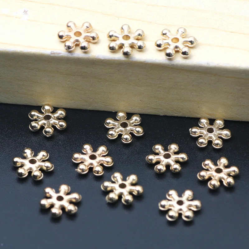 Snowflake Gasket Plastic Acrylic Bead Spacer Loose Jewelry For Making Necklace Bracelet Earrings Accessories DIY Handmade 100pcs