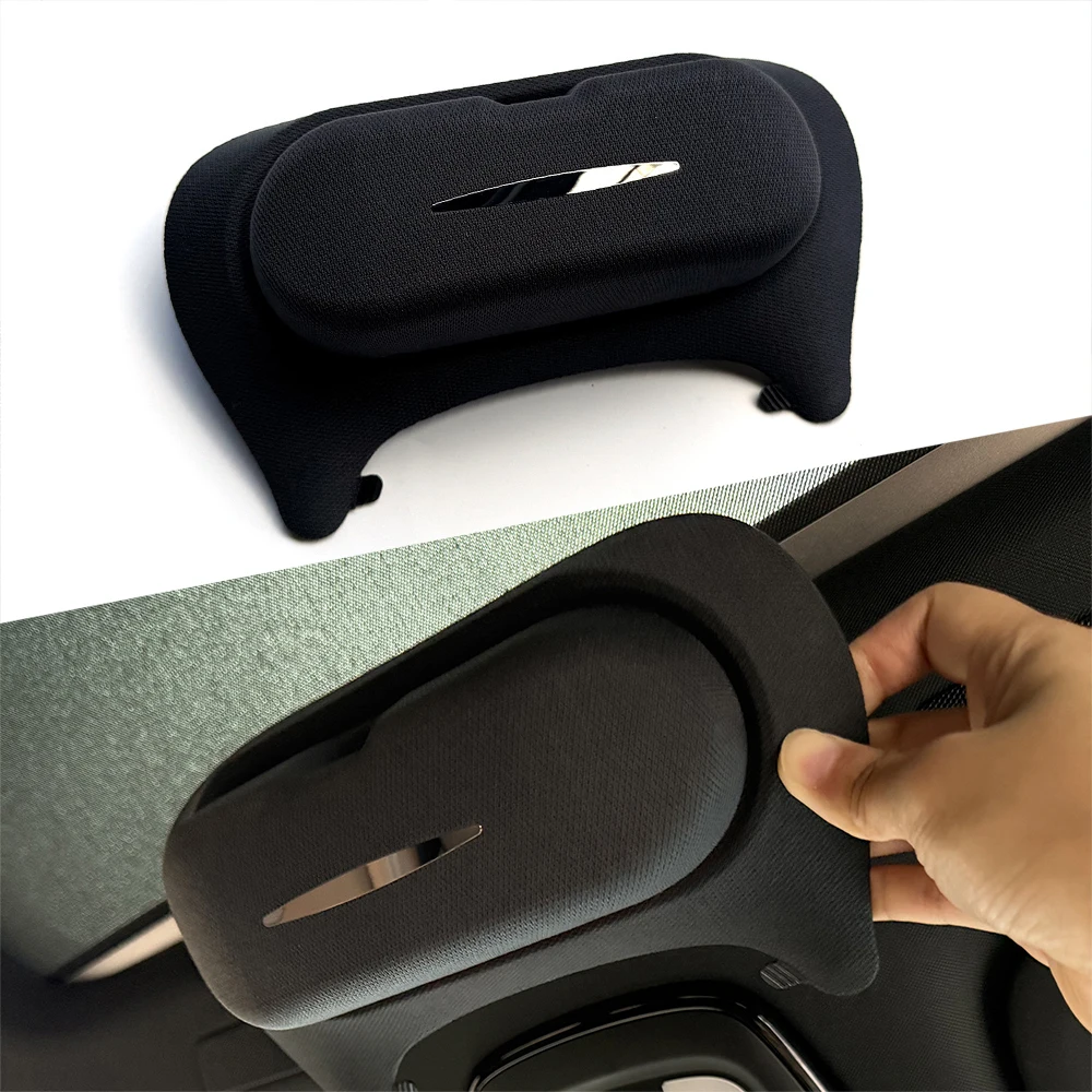 حل تخزين حامل النظارات الشمسية سهل الوصول، حامل مثبت على السقف كما هو موضح في علبة نظارات السيارة، تخزين مريح