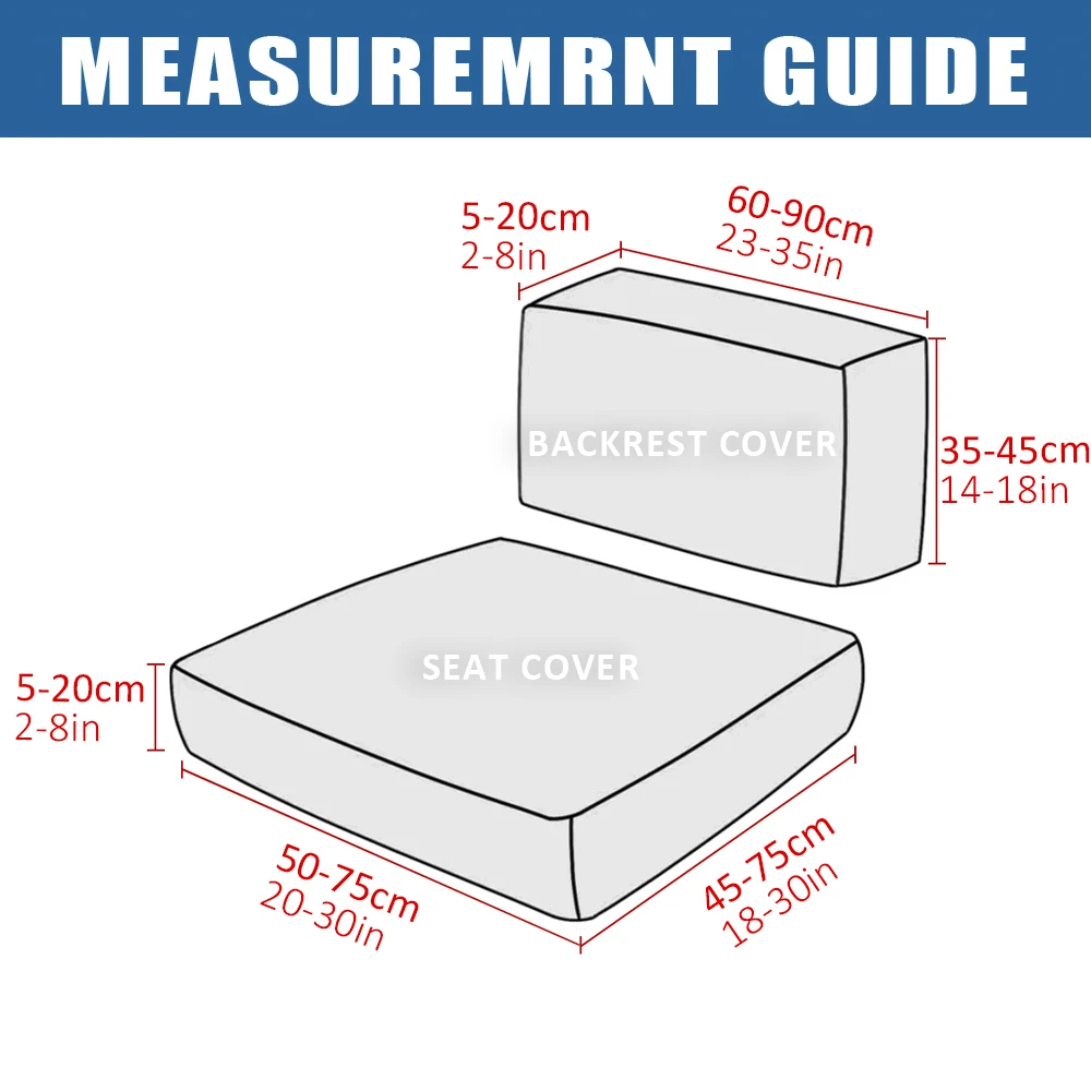 6pcs Patio Sofa Cushion Cover Solid Color Detachable Sofa Cushion Backrest Cover Elastic Garden Chair Cushion Case Home Decor