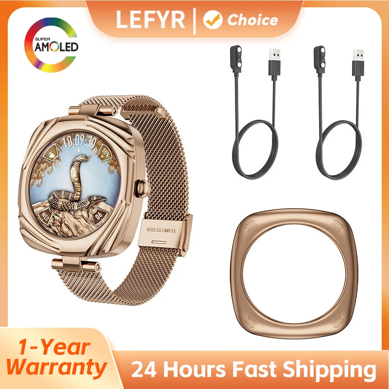 LEFYR AW5 Smart Watch Women Smartwatch for Android IOS Fitness Bluetooth Call AI Voice Connected Korean Support Blood Pressure