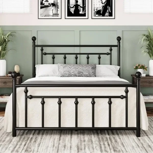 

Queen Size Bed Frame with Headboard and Footboard/Under Beds Storage/No Box Spring Needed/Easy Assembly/Noise Fre