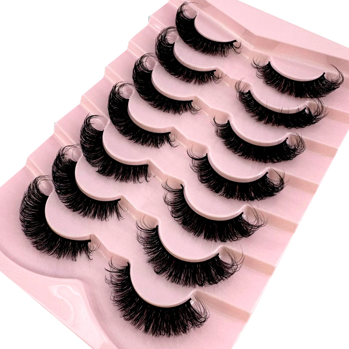 5/7 Paar russische Streifenwimpern, flauschige künstliche Nerzwimpern, Wispy-Wimpern für einen natürlichen Look, dicke, voluminöse künstliche Wimpern, lockige künstliche Wimpern – Detail 32