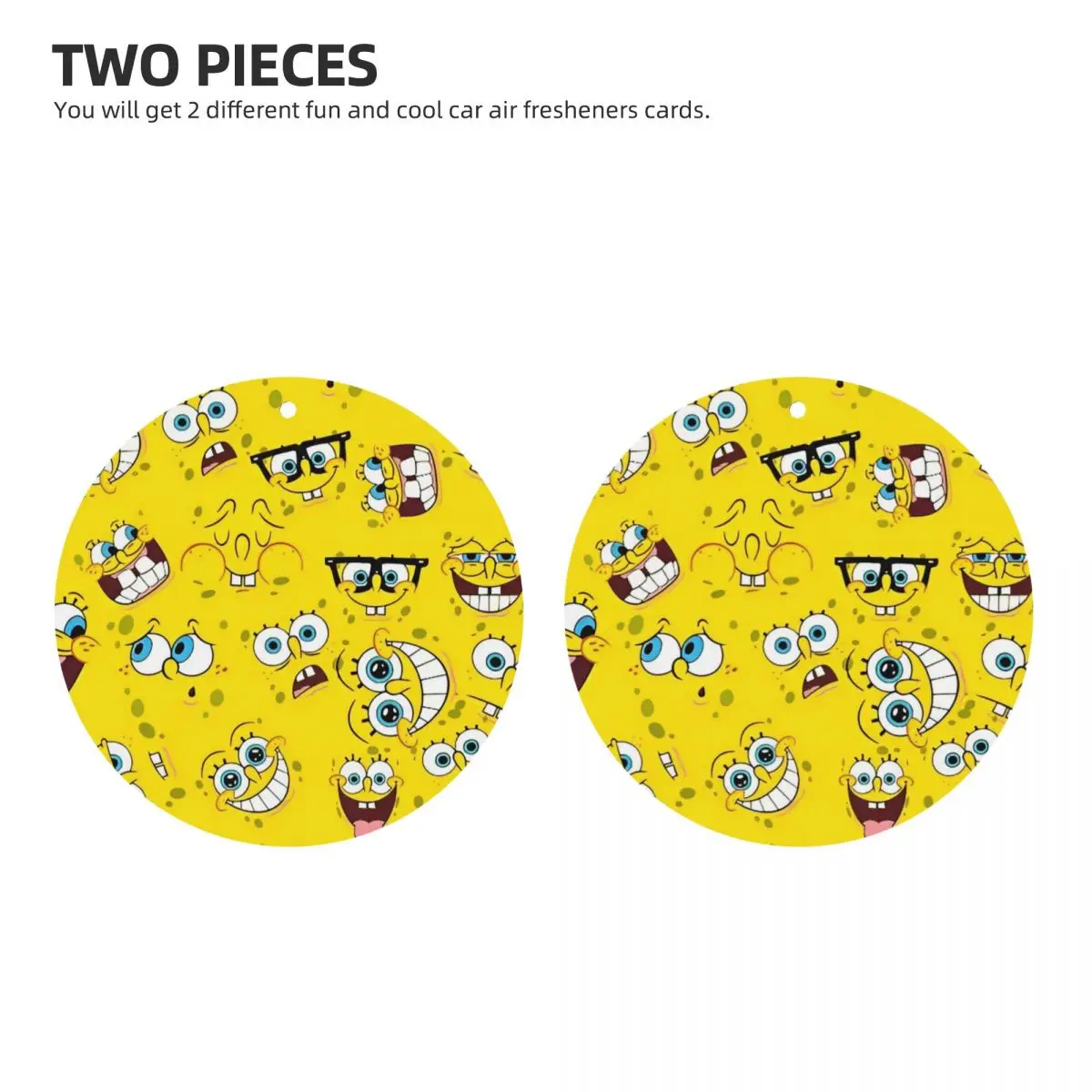 2Pcs SpongeBobed Anime Cartoon Air Freshener Fragrance Car Hanging Aromatherapy Tablets for Car Bedroom Wardrobe