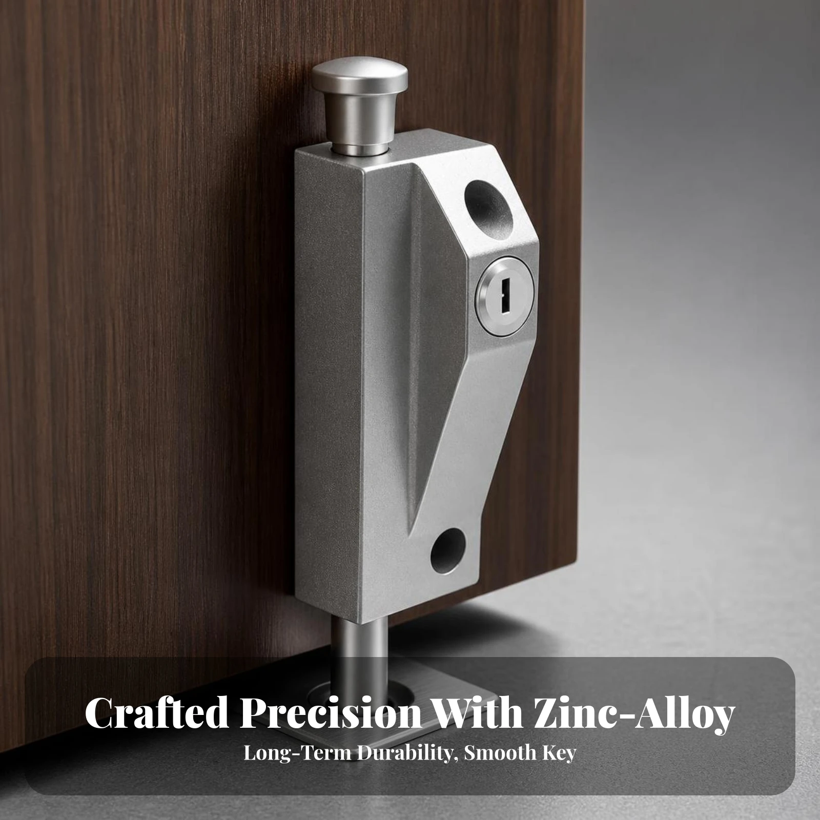 Floor Bolt Lock with Keys Long-Lasting Key-Operated Floor Lock Sliding Bolt Latch Solid Metal Keybolt Reliable for Glass Doors