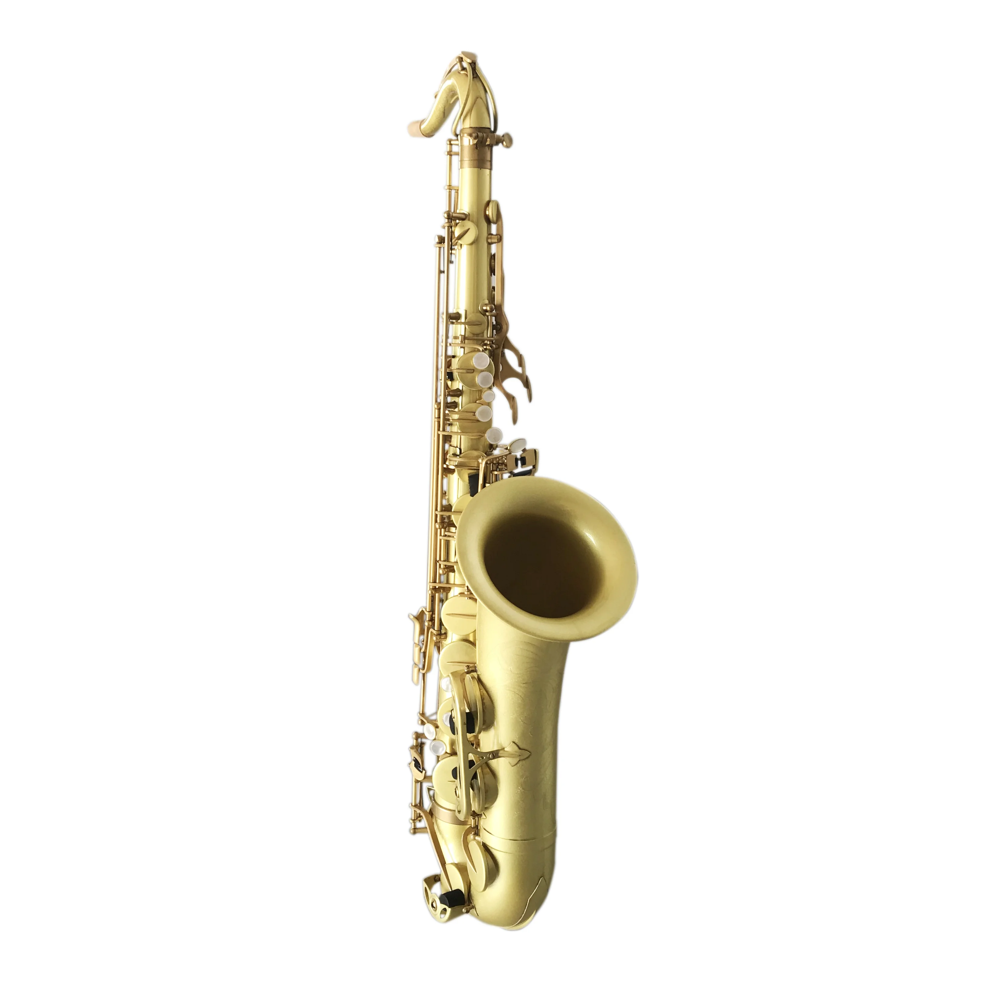 Vintage Yellow Bb Tenor Saxophone Reinforced Brass Body Premium Woodwind Instrument  For Music Players