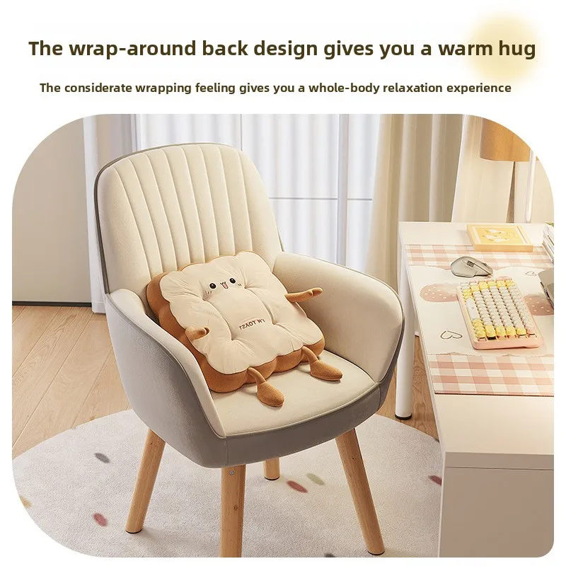 

Новое кресло для спальни: туалетный столик, компьютерное кресло с поддержкой спины, удобное для длительного сидения, для общежития, из массива дерева, для учебы, табурет