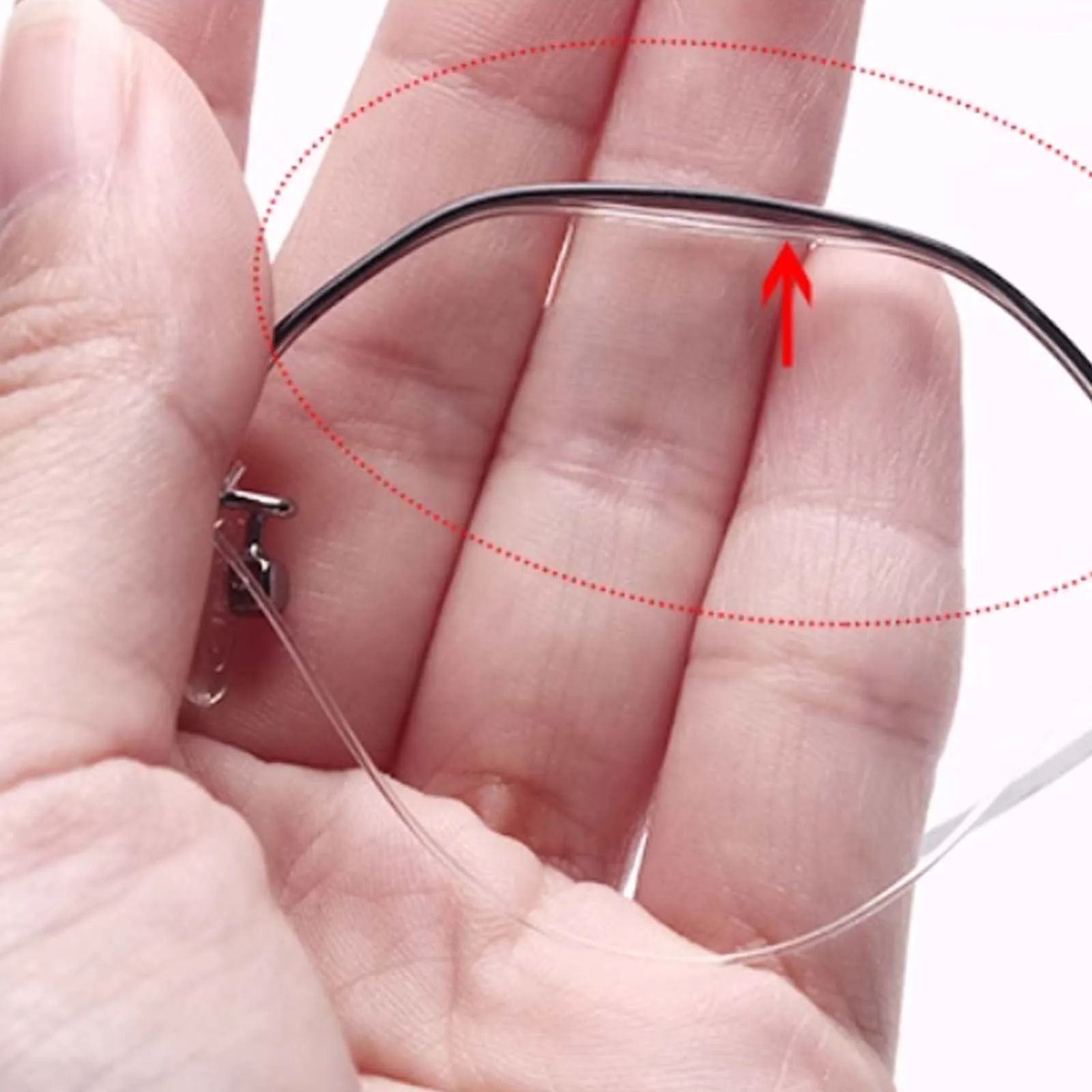 T-Shaped Half-Frame Glasses Upper Wire Transparent Drawing Wire Fish Wire Eyeglass Lens Fixing Wire