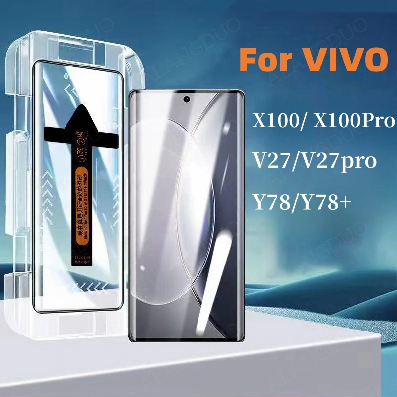 Tempered Glass For Vivo X100 Pro V27Pro Y78 Anti-Peep Full coverage screen protector For VIVO X100Pro Quick sticker box