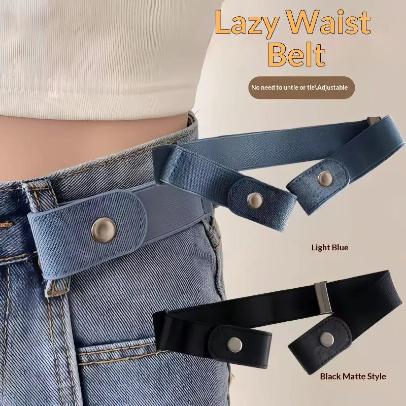 1Pcs Buckle-Free Belts Canvas Adjustable Elastic Waist Band Invisible Belt For Women Men Jean Pants Dress No Buckle Easy To Wear