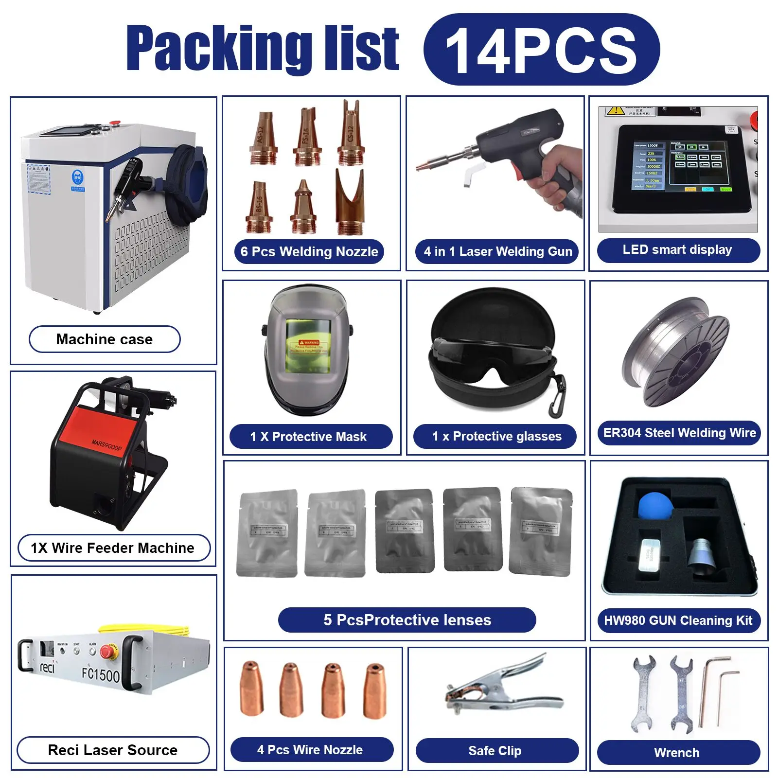 [DDP TO EU ] 1500W Laser Welding Machine 4 IN 1 Welder 1500W RECI Laser Source for Metal Welding Cleaning Cutting US STOCK