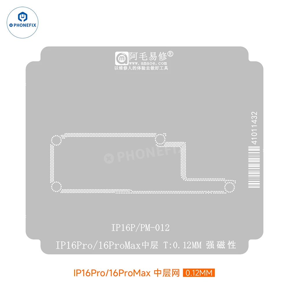 Amaoe IPX-16 28 in 1 Middle Layer Reballing Stencil Kit Universal Magnetic Base for iphone X XS XSMAX 11 12 13 14 15 16 Pro Max