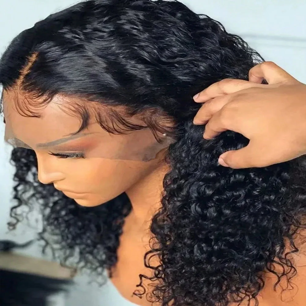 

Кудрявый вьющийся бесклеевой парик, бразильские человеческие волосы 5x5 HD, прозрачный кружевной передний парик, предварительно выщипанный, готовый к ношению, плотность 22 дюйма, 200 для женщин