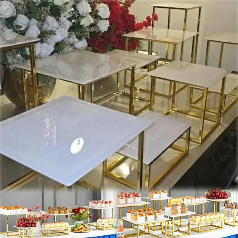 

Wedding Dessert Table Display Rack Cake Stand Buffet Candy Bar Banquet Tea Break Props Stage Cupcake Juice Drinks Holder 12-26pc