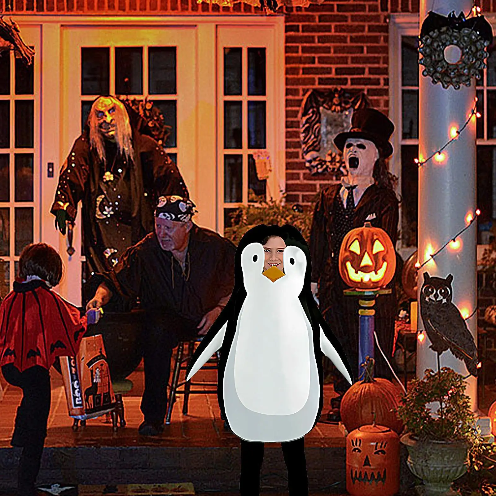 Penguin Onesie Cartoon Costume Cosplay Pretend Play Party Supplies For Boys Girls Carnival Performance Masquerade Fun Events