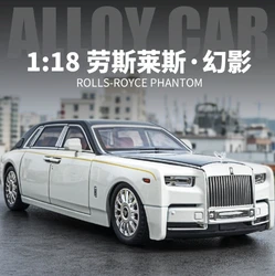 Rolls-royce Phantom modelo de coche de aleación, vehículo de juguete de Metal fundido a presión, simulación de luz de sonido, regalo para niños, 1:18