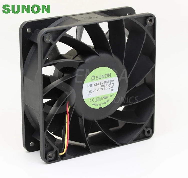 

Original For Sunon PSD2412PMB2 24V 15.0W cpu cooler heatsink axial Cooling Fan 12038 120x120x38mm 12cm