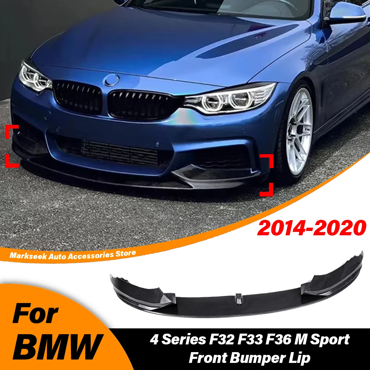 

For BMW 4 Series F32 F33 F36 M-Sport 2014 2015 2016 2017 2018 2019 2020 Front Bumper Lip Splitter Spoiler Diffuser Exter BodyKit