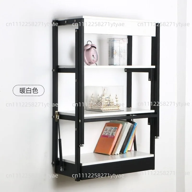 Floating Study Spring Swing Mounted Convertible Wall Shelf Iron Frame With Legs Desk Kitchen Dining Folding