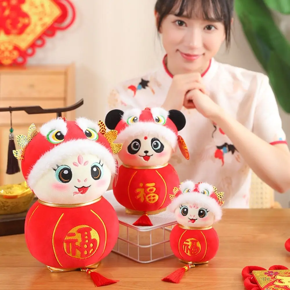 

Happy New Year Snake Year Mascot Pendant Good Luck Chinese Style Lantern Panda Plush Toys Red Blessing Lucky Snake Doll
