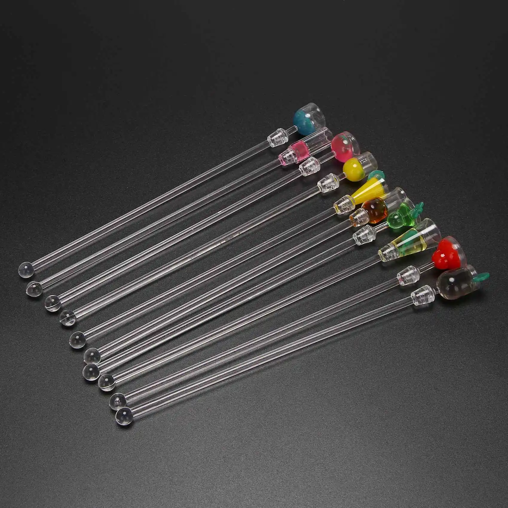 10Pcs Cocktail Stirrer Drink Mixing Stick Set Acrylic Cocktail Mixer Blender Bar Supplies Swizzle Stirrer